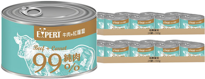 福壽實業 expert 艾思柏 犬罐, 165g, 48罐, 牛肉 + 紅蘿蔔