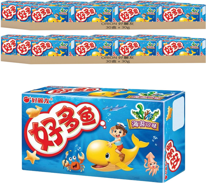 ORION 好麗友 好多魚餅乾 海苔口味, 30g, 60盒