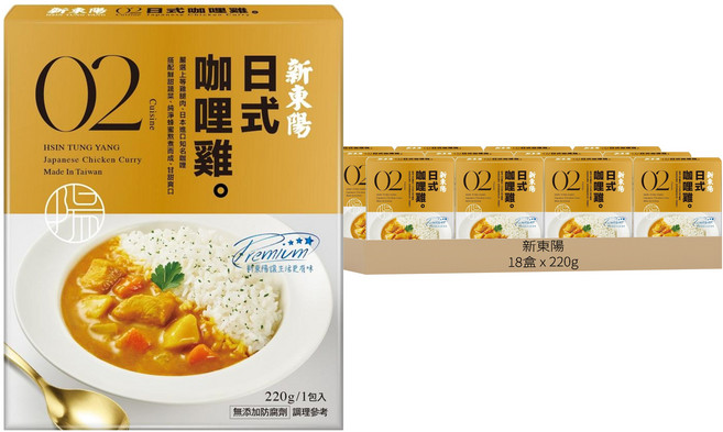 新東陽 日式咖哩雞, 220g, 18盒