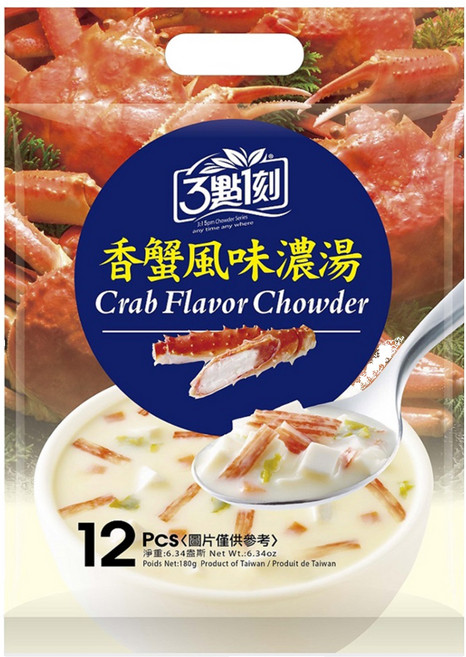 3點1刻 香蟹風味濃湯 12包, 180g, 1袋