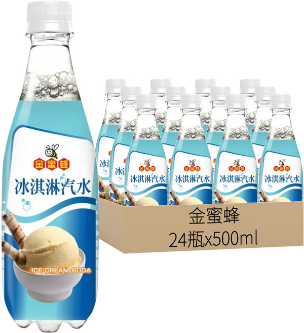 金蜜蜂 冰淇淋汽水, 500ml, 24瓶
