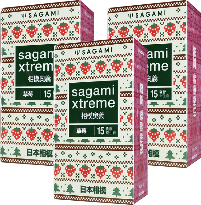 SAGAMI 相模 相模奧義 闊度52mm 長度190mm 草莓, 3盒, 15入