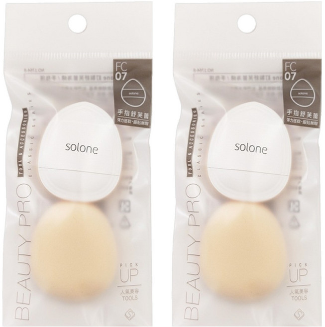 Solone 訂製舒芙蕾海綿 手指撲 2個, 2包, NO.1764-8
