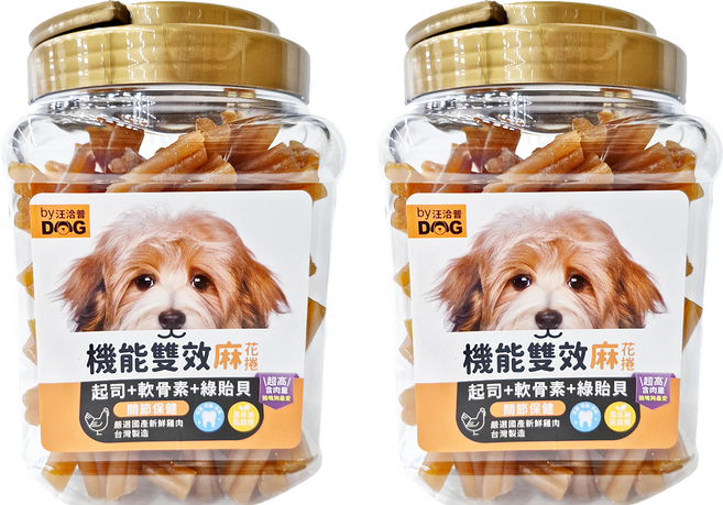 by DOG 機能雙效麻花捲, 起司 + 軟骨素 + 綠貽貝, 800g, 2罐