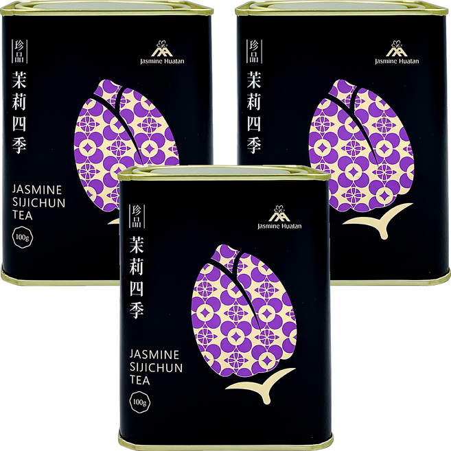 Jasmine Huatan 茉莉花壇夢想館 珍品 茉莉四季, 100g, 3盒, 1個裝
