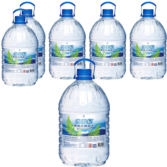 統一 水事紀 麥飯石礦泉水, 5000ml, 6瓶