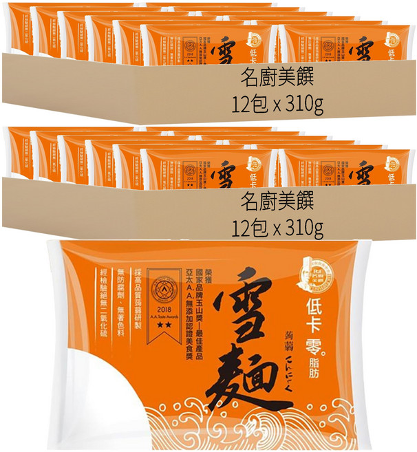 名廚美饌 蒟蒻雪麵, 310g, 24包