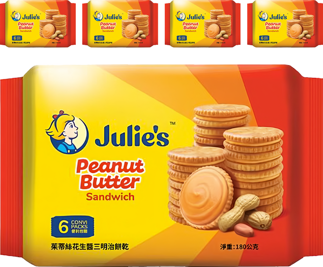 Julie's 茱蒂絲 花生醬三明治餅乾, 180g, 5包