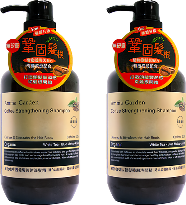 Amma Garden 艾瑪花園 植物咖啡因健髮強韌洗髮精, 500ml, 2件