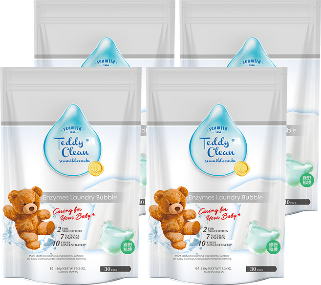 清淨海 純淨系列 植萃酵素洗衣膠囊 綠野秘境, 30顆, 4袋