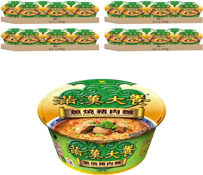 統一 滿漢大餐 蔥燒豬肉麵 193g, 24入