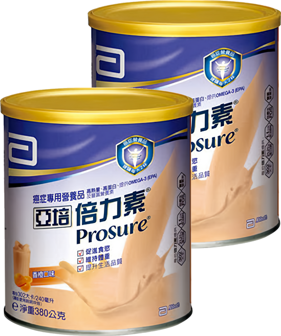 Abbott 亞培 Prosure 倍力素 癌症專用粉狀配方 香橙口味, 380g, 2罐