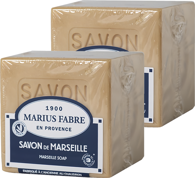 MARIUS FABRE 法鉑馬賽肥皂 葵花籽油經典馬賽皂 600g - 天然溫和 全家適用, 2個