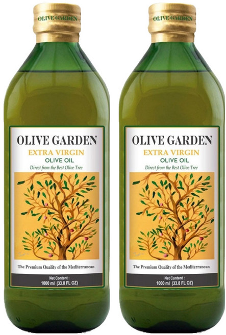 OLIVE GARDEN 橄欖莊園 特級冷壓初榨橄欖油, 1L, 2瓶