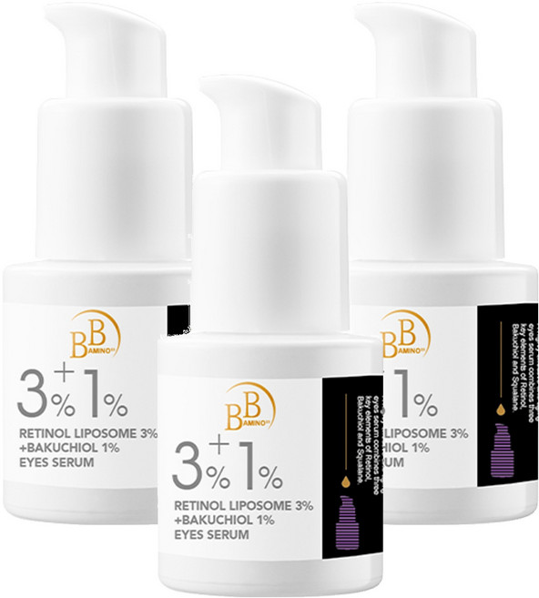 BB AMINO 科研 3%A醇微脂囊 + 1%補骨脂酚撫紋眼部精華, 15ml, 3瓶