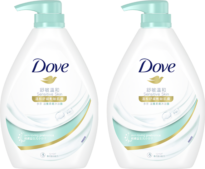 Dove 多芬 滋養柔膚沐浴露 舒敏溫和 溫和潔淨 適合各種膚質 特別是敏感肌膚, 900g, 2件
