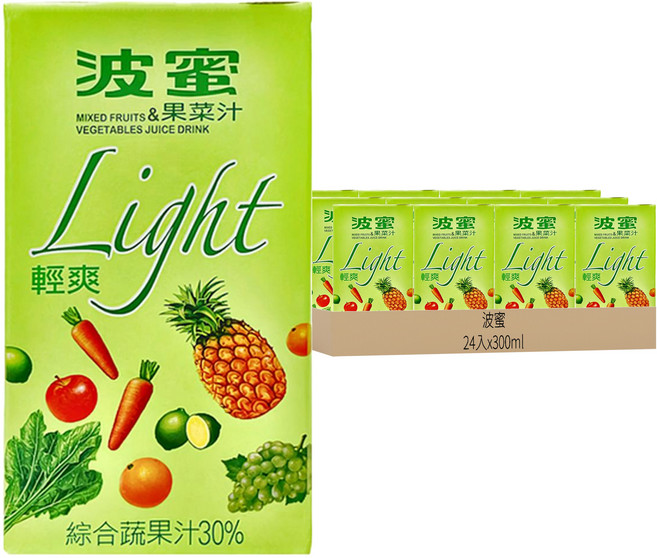 波蜜 清爽果菜汁, 300ml, 24入
