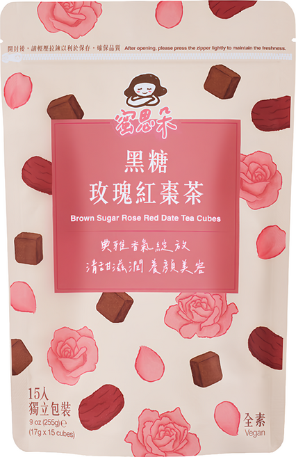 蜜思朵 黑糖玫瑰紅棗茶, 1個, 15個裝, 17g