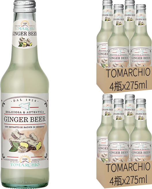 TOMARCHIO 義大利西西里薑汁風味氣泡飲, 275ml, 8瓶