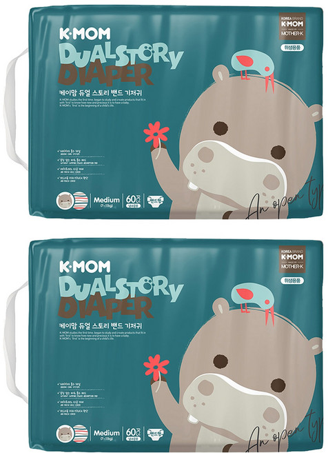 MOTHER-K K-MOM 頂級超薄瞬吸黏貼型尿布 7~11kg, M, 120片