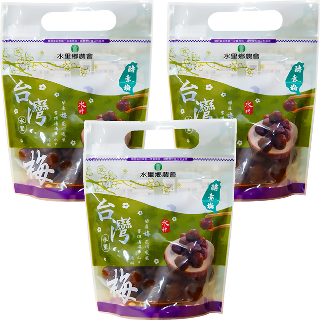 水里鄉農會 台灣梅 酵素梅, 500g, 3包