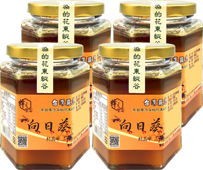 蜂之饗宴 向日葵蜂蜜 結晶蜜, 4個, 320g