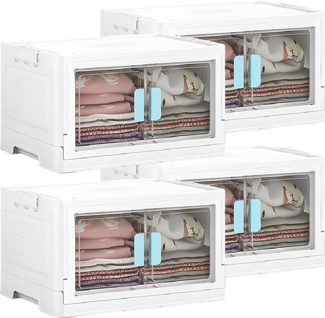 小麥購物 摺疊收納箱 B011 1.5kg, 4個, 天青藍