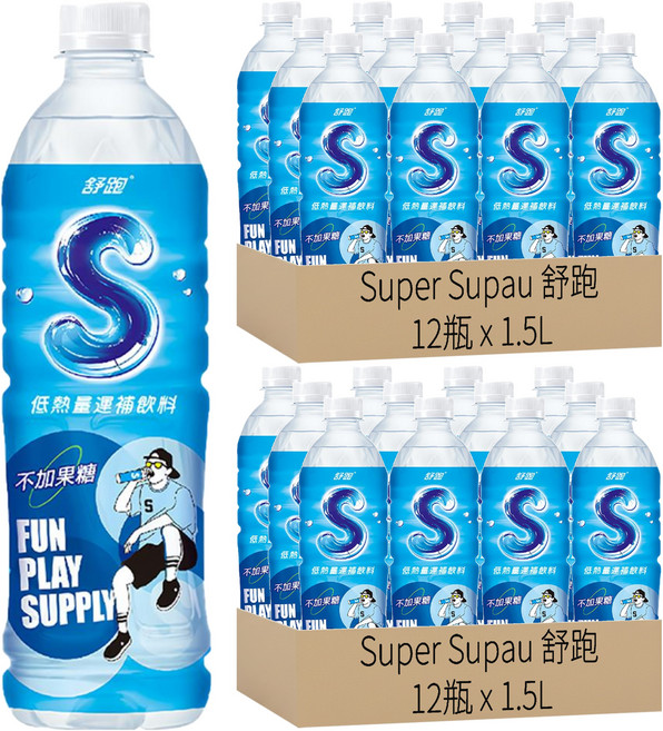 Super Supau 舒跑 S健康補給飲料, 1.5L, 24瓶
