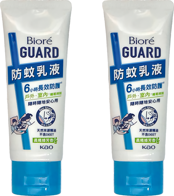 Biore 蜜妮 台灣公司貨 GUARD防蚊乳液 晨曦綠芳香, 100g, 2條