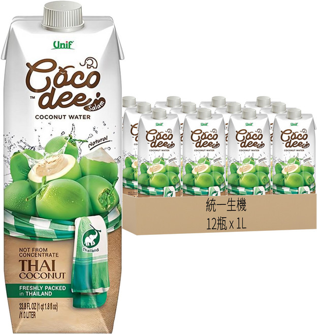 統一生機 Coco dee Salam 椰子水, 1L, 12瓶