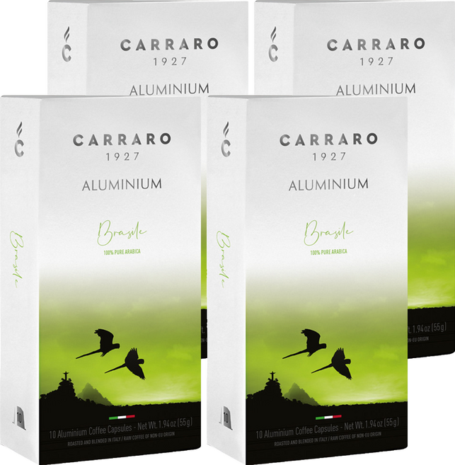 CARRARO 巴西 BRASILE 咖啡膠囊 適用Nespresso Original 膠囊咖啡機, 5.5g, 10個, 4盒