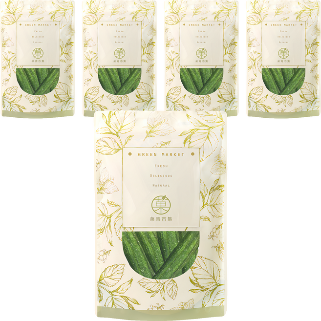 GreenMarket 菓青市集 秋葵脆片/蔬果脆片/餅乾, 5包, 100g