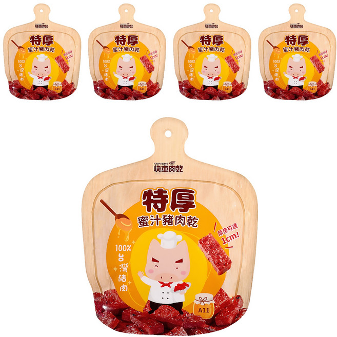 快車肉乾 招牌特厚蜜汁豬肉乾 A11, 200g, 5包