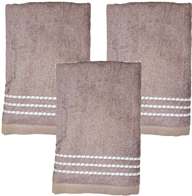 SHING LONG TEXTILE 台灣興隆毛巾 維納斯抗臭防霉毛巾 80 x 33cm, 咖啡色, 3條