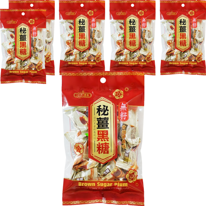 惠香 秘薑黑糖, 120g, 6袋