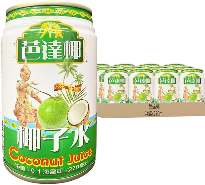 芭達椰 椰子水, 320ml, 24罐
