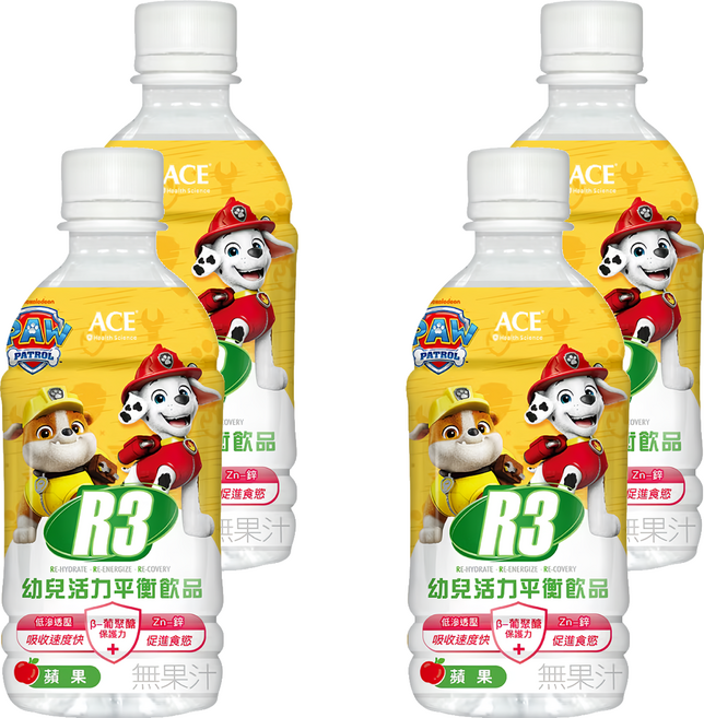 Glory Nutria 維維樂 ACE SCIENCE R3 幼兒活力平衡飲品 蘋果口味, 350ml, 4瓶