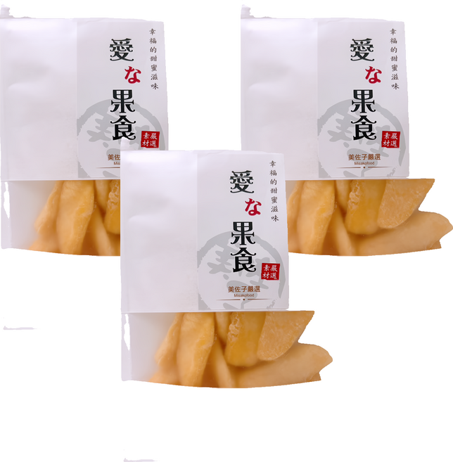 MISAKO 美佐子 嚴選果乾系列 香甜蘋果乾, 3包, 110g