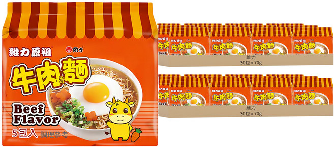 維力 原祖 牛肉風味麵 70g, 60包