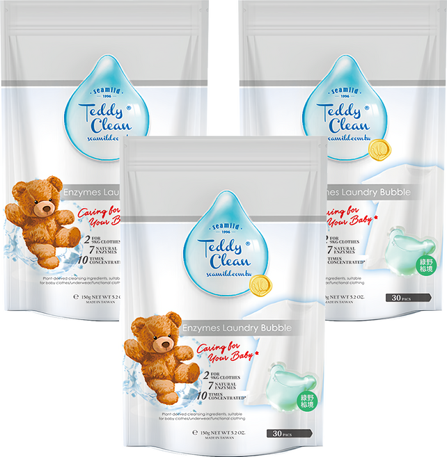 清淨海 純淨系列 植萃酵素洗衣膠囊 綠野秘境, 30顆, 3袋