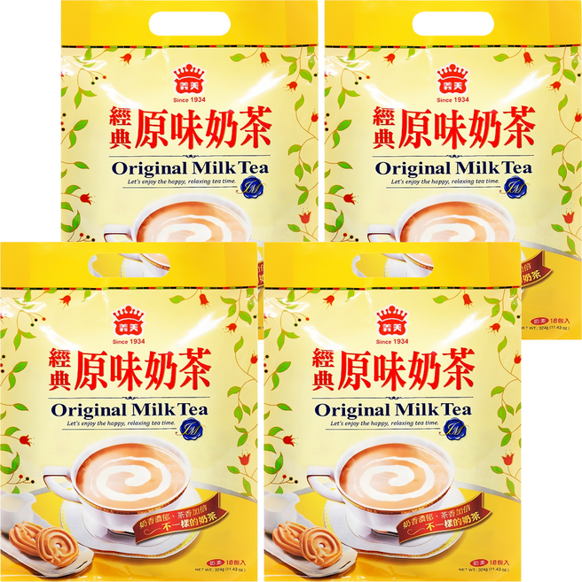 義美 經典原味奶茶, 18g, 18包, 4袋