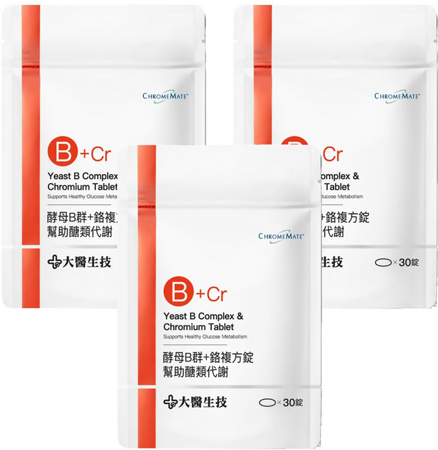 大醫生技 酵母B群 + 鉻複方錠, 30顆, 3包
