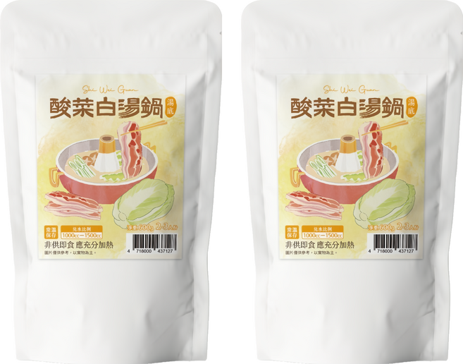 十味觀 酸菜白湯鍋, 600g, 2個