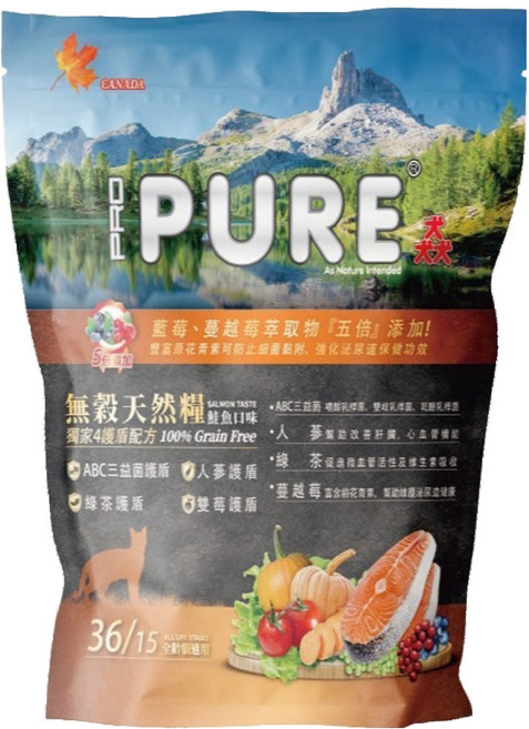 Pure 貓無穀鮭, 1包, 5440g, 鮭魚