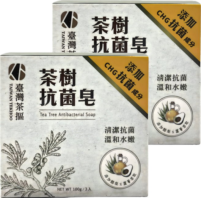 TAIWAN TEKHOO 臺灣茶摳 茶樹抗菌皂, 6個, 100g