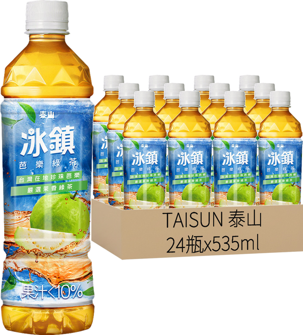TAISUN 泰山 冰鎮 芭樂綠茶, 535ml, 24瓶