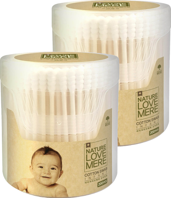 NATURE LOVE MERE 幼兒棉花棒 外用, 200入, 2盒