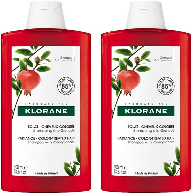KLORANE 蔻蘿蘭 護色亮澤洗髮精 紅石榴萃取 亮麗髮色 溫和不掉色 秀髮柔順, 400ml, 2件