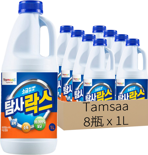 Tamsaa 漂白水, 1L, 8瓶