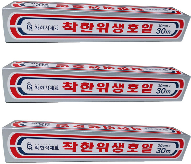 Chakhansikjaeryo 鋁箔紙 30cm x 30m, 3盒